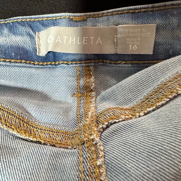 Athleta Sculptek Sz 16 Straight Leg Ankle Jeans Light Wash Stretch 535340 34x25 - Picture 8 of 10